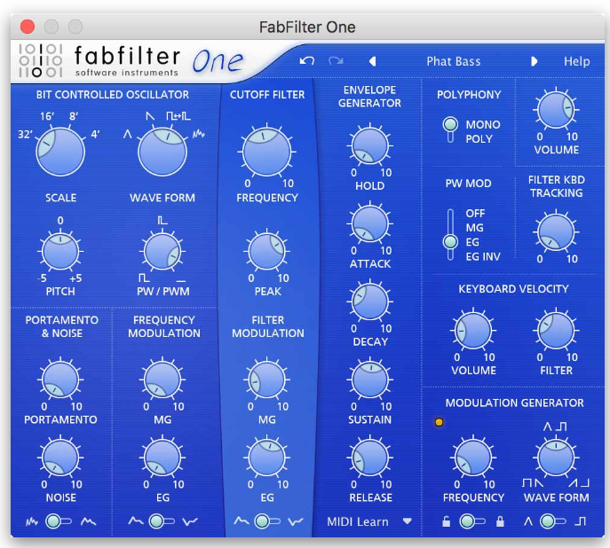 image of fabfilter one synth